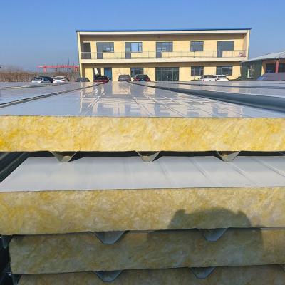 China 50mm mineral wool sandwich panel boards board mineral wool sandwich panel insulated metal roofing for sale