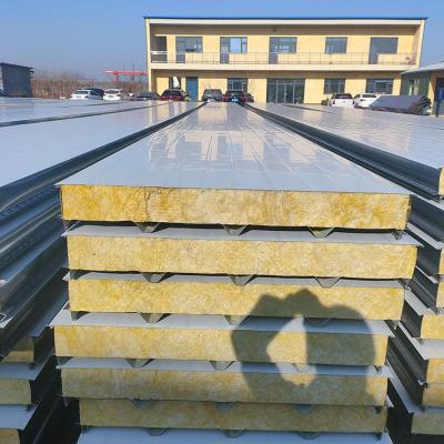 China 50mm 25mm Fireproof Insulated House Mineral Wool Sandwich Panel Mineral Wool Sandwich Panel for sale