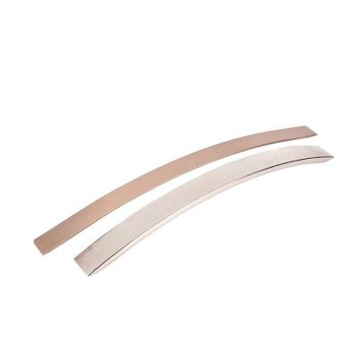 China Long Modern Anodized Aluminum Pull Curve C Kitchen Furniture Rose Cabinet Bridge Handle for sale