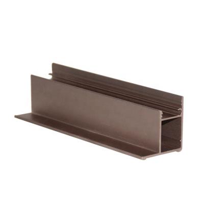 China Brown Aluminum Window Profile Door Window Decorations Extrusion Wall Door Frame 6005 Thin Aluminum T5 Extrusion for sale