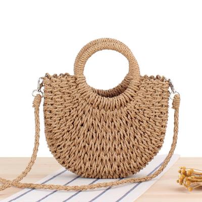 China Other Women's Straw Beach Bag Woven Crossbody Shoulder Bags Top Handle Satchel Handbag Purse For Summer Straw Woven Handbag For Women for sale