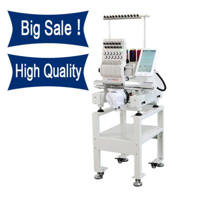 China Hat/T-shirt/Flat/3D/Towel/Leather/Jacket embroidery big sale! ! ! QHM high quality single head for mini flat/T-shirt/hat computer embroidery sewing machine for sale