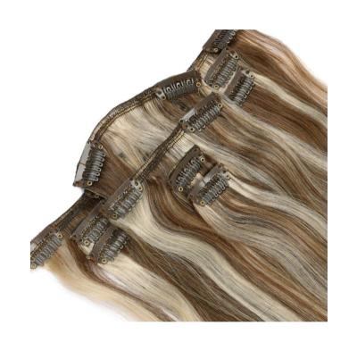 China Pure Original Natural Hair Low Price Guaranteed Quality Wavy Lace Clip In Hair Extensions 100% Hair In Seamless for sale