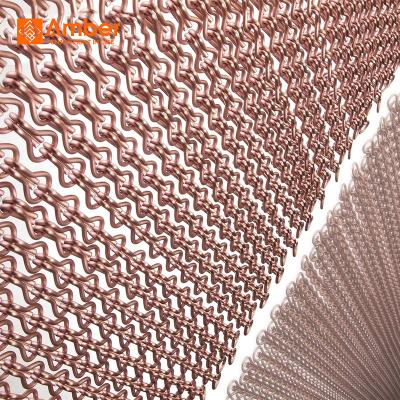 China Flexible Fashionable Decorative Aluminum Metal Mesh Curtain For Walls Chain Link Partition for sale