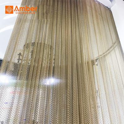 China Beautiful and easy to install decorative metal coil wire drapery for chain link curtain for sale