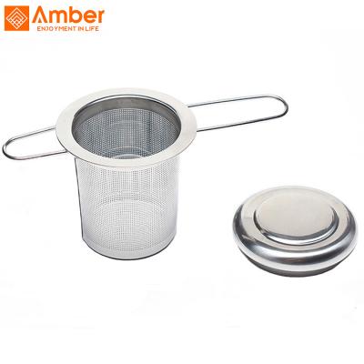 China Sustainable Custom Made Silver Color Stainless Steel Wire Mesh Travel Tea Filter For Mug for sale