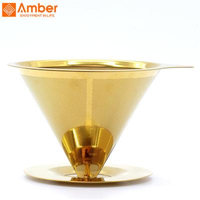 China Sustainable Food Grade Stainless Steel Spill Over Coffee Filter for sale