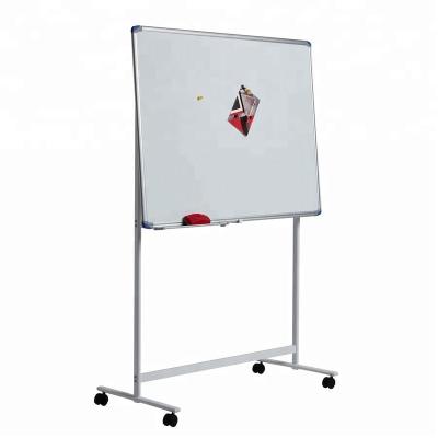 China Magnetism Movable Double Side Reversible Available Side Whiteboard With Stand Holder Glass Whiteboard for sale