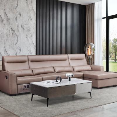 Cina Sofa Standard Living Room Leather High Quality Convertible Sofa Reclining Minimalist Saofa Leather 5 Seat Sofa Set in vendita