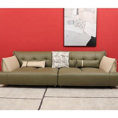 Cina (Size)Adjustable Home Living Room Sofa Genuine Leather Chesterfield Sofa Furniture Leather Couch Set in vendita