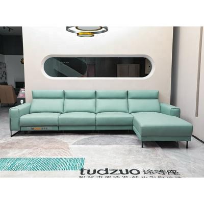 China Convertible High End Custom Electric Cloth Recliner Sofas Set Couch Living Room Leather Sofa zu verkaufen