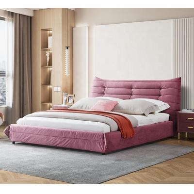 Chine (Size) Customized Tufted Luxury Upholstered Platform Beds Velvet Wood Frame Adjustable King Size Velvet Bed à vendre