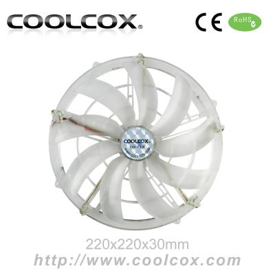 China CoolCox 220x220x30mm New Plastic Goods DC Fan 12V Axial Exhaust Fan, DC Brushless Fan, Large Axial Fan, 22cm Electric Fan for sale