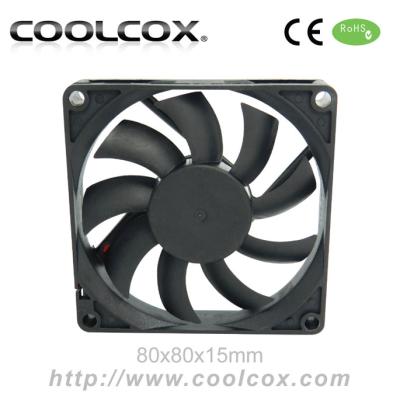 China PC CoolCox 8015 DC Fan, 80x80x15mm Computer Fan, 80x15mm PC Case Fan, Cooler Fan for sale