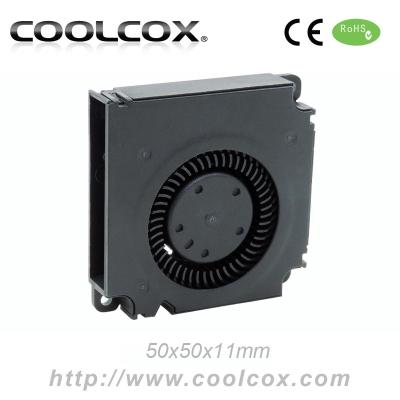 China CoolCox 5010 small home appliance fan fan, 50x50x11mm mini turbo fan, 5V/12V/24V, DC brushless fan fan, automotive wireless charger fan for sale