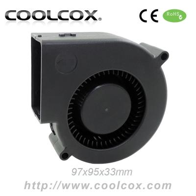 China Home Appliance CoolCox 9733 Small Fan Fan, 97x95x33mm Fan Fan, Turbo Fan, 5V/12V/24V, DC Centrifugal Fan, Socket, 2-Ball Bearing Available for sale