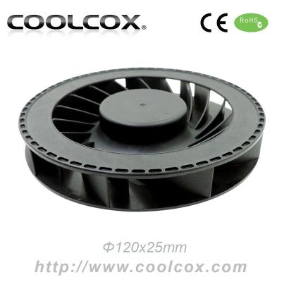 China PBT CoolCox 120x25mm frameless fan, diameter 120x25mm fan fan, 12V or 24V charger automotive station fan for sale