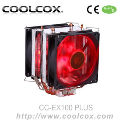 China COOLCOX CPU COOLER CC-EX100 PLUS for Intel LGA 1156/1155/1151/1150/775 and AMD FM2/FM1/AM3+, Aluminum DC 12V fan+copper Heatpipe for sale