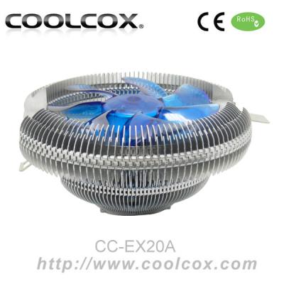 China COOLCOX CPU CPU COOLER CC-EX20A for Intel LGA 1156/1155/1151/1150/775 and AMD FM2/FM1/AM3+/AM2/AM2+, Aluminum Fins for sale