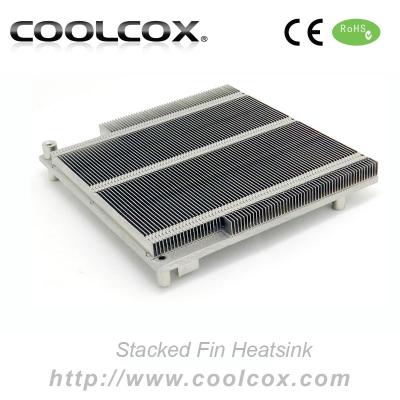 China Aluminum stacked heatsink fin heatsink, size 95x95mm, server fin heatsink for sale