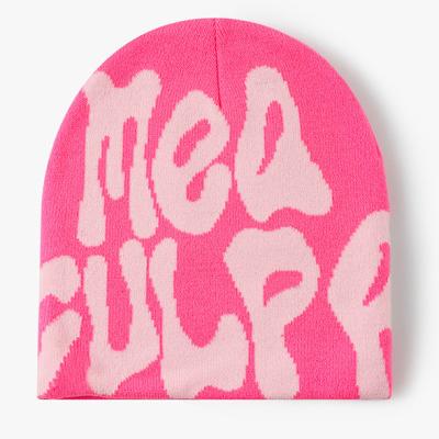 China Sports Pink Winter Beanie for Men Women Knit Cuff Snug Slouchy Skull hats Classic Warm Spring Autumn for sale