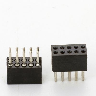 China PCB 1.27 Pitch Machined Header Board Type Round Female Connector Double Array Straight To Board Connector for sale