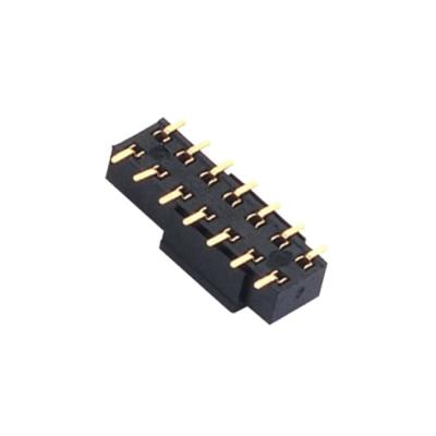 China All Area Electrical Surface Mount Type 2.54mm Pitch 14pin Female Double Row Header Connector SMT Postless Bottom Entry for sale