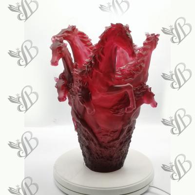 China Europe 2021 Latest High Grade European Style Horse Crystal Vase Large For Decoration Wedding Home Hotel Or Office for sale