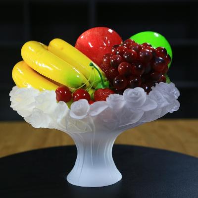 China Europe latest high grade European style crystal rose fruit bowl large for home decoration wedding hotel or office glass rose candy bowl for sale