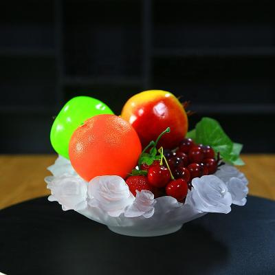 China Europe latest high grade European style crystal rose fruit bowl for home decoration wedding hotel or office crystal fruit dishes for sale