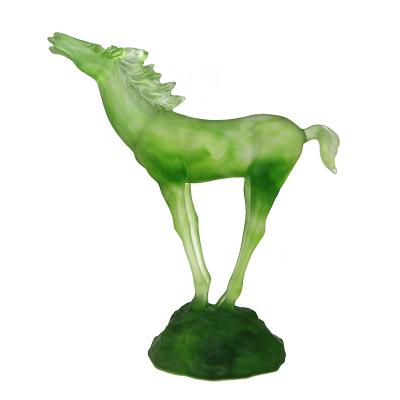 China Latest Europe Style High Grade Hot European Crystal Moon Horse Animal Statue For Home Hotel Or Office Wedding Decoration Crystal for sale