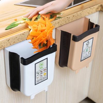 China Sustainable Eco - Friendly Custom Storage Boxes Dust Bins , Hanging Foldable Plastic Household Trash Garbage Rubbish Bin for sale