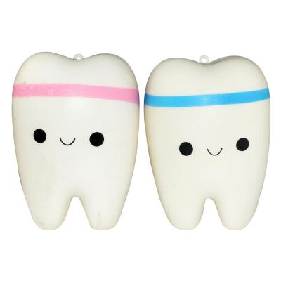 China Hot Sale Elephant Squishy Slow Rising Kids Gift Toys PU Foam Cute 3D Teeth Squishy Slow Rising Squishy Toy for sale