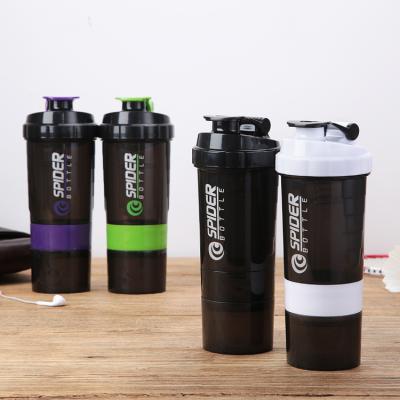 China Wholesale Custom LOGO GYM 500ml Protein Plastic Bottles Viable Sports Shaker Drink Water Cup for sale