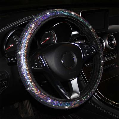 China Eco-friendly Cheap Customized Stitching Steering Wheel Cover Luxury Hand Stretch Men Car Accessories for sale