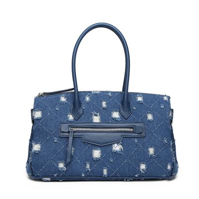 China Other Fashion Blue Women's PU Leather Shoulder Handbag Lady Bags Women's Handbags Girl's Luxury Tote Bag For 2022 New Designs for sale