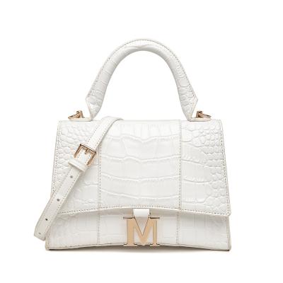 China 2021 New PU Woman White Leather Handbag Fashion Handbag Custom Made Supplier Bag for sale