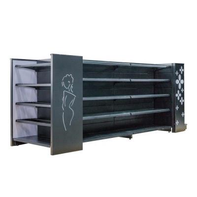 China Customized double-sided beauty supply store cosmetic shelf with light retail store shelf display cosmetic for sale