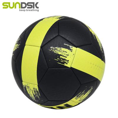 China Durable Leather Black Professional PU PVC Futsal Football And Soccer Ball Size 5 Soccer Balls Sports Ball Customize Color for sale