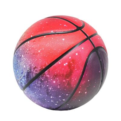 China Custom Size 7 Colored Logo PU Leather Basketball Playing Basketball for sale