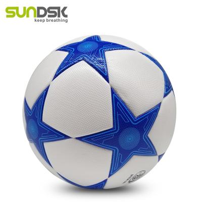 China Durable PU Leather Grain Surface Thermal Bonded Soccer Ball Size 5 Footballs for sale