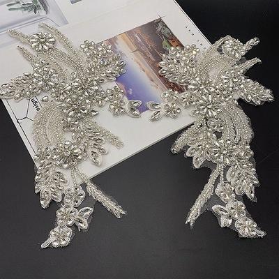 China Shiny bling rhinestone rhinestone dress applique for wedding dress, for bag, shoe, garment, dance dress for sale