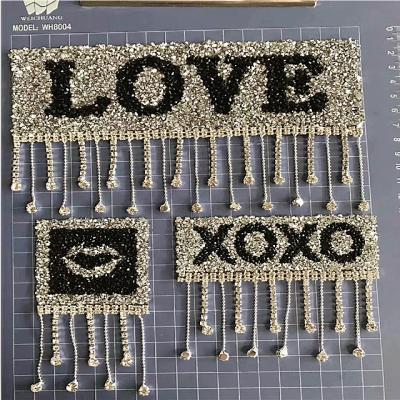 China Shiny Colorful Hot Patch Rhinestone Trimming Rhinestone Dress Rhinestone Leaf Trimming Rhinestone Trimming Band for sale