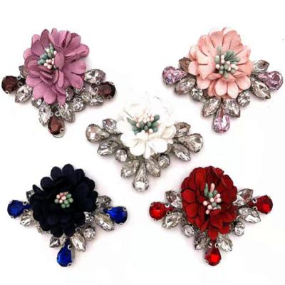 China Fashionfashion Best Price Elegant And High End Selling Beaded Applique Heat Transfer Flower Promotional Patch for sale