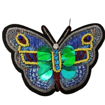 China Fashionfashion Elegant And High-end Handmade Sewing Embroider On Beaded Stone Patch For Garment for sale