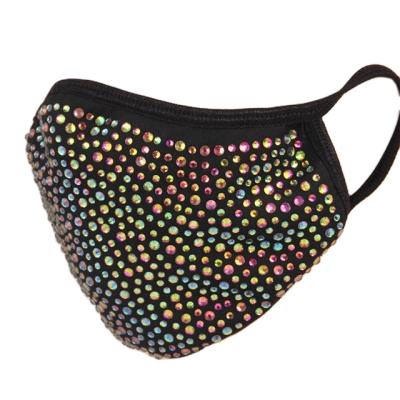 China Rhinestone Masker Face Covering Diamond Glitter Decoration Rhinestone Party Face Maskers Bling Designs for Kids and Adult for sale