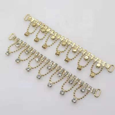 China Small crystal dress rhinestone connector bar bieer doll necklace for wedding dress dress swimwear swim dance costume wear for sale