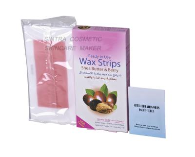 China Herbal Pink Body Hair Removal Wax Strips Shea Butter And Berry Extract STF8125 for sale