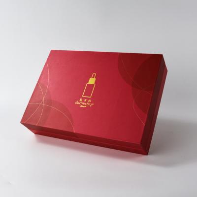 China Handmade Big Custom Logo Red Liquid Lipstick Set Paper Gift Package Boxes With Magnetic Lid For Cosmetics Skin Care Products Packaging for sale