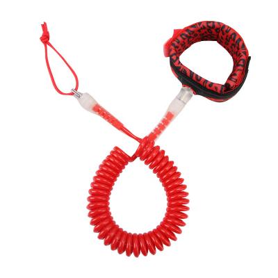 China Full 5mm Custom Red Coiled Paddle Board Leash Leg Rope 10ft Unisex For Inflatable Paddle Board Stand Up Paddleboard iSUP Replacement for sale